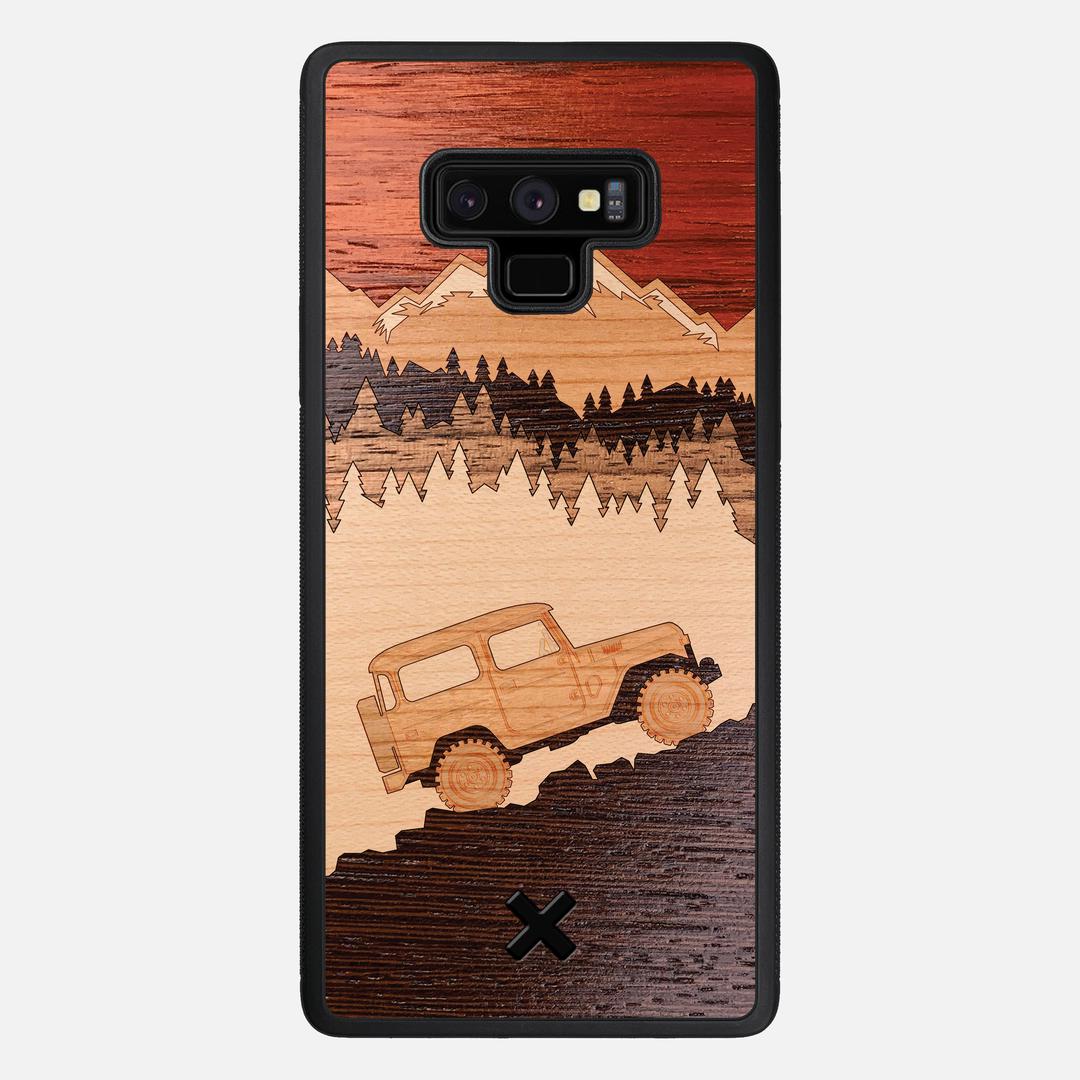 Off-Road Case for the Samsung Galaxy Note 9 featuring a Padauk, Cherry, Maple, and Walnut Wood backer with the Keyway X Mark#Phone Model_Galaxy Note 9