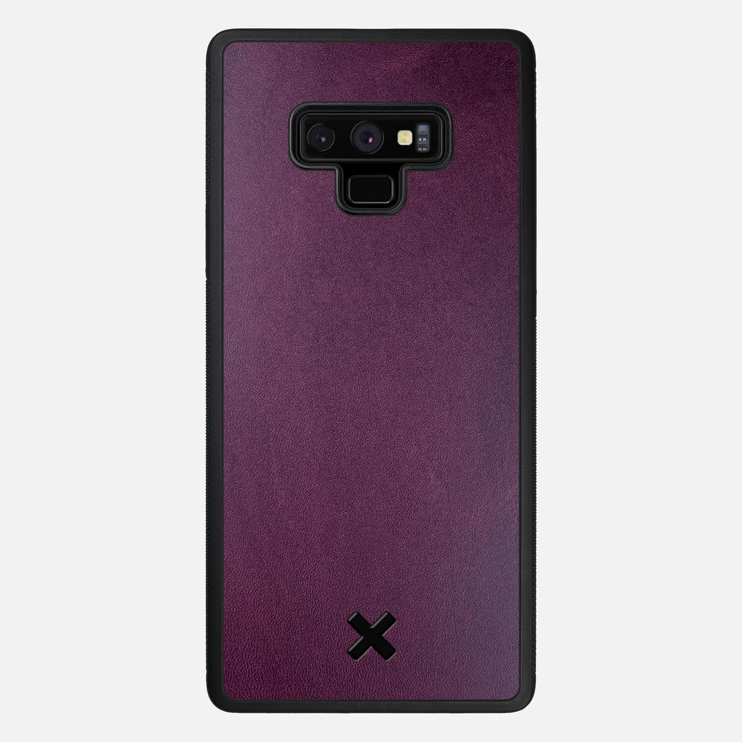 Plum Leather Case for the Samsung Galaxy Note 9 featuring a Genuine Leather backer with the Keyway X Mark#Phone Model_Galaxy Note 9