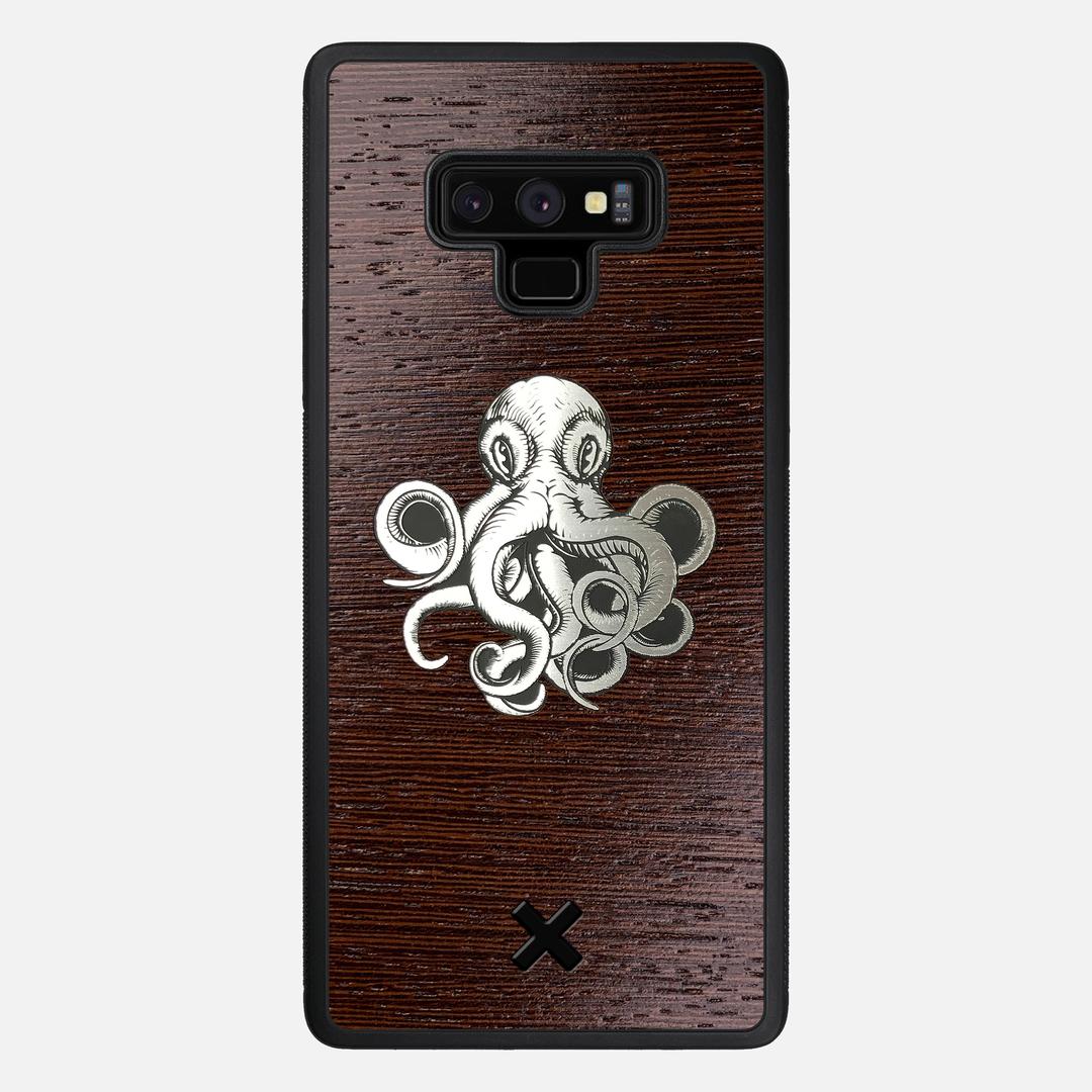 Prize Kraken Case for the Samsung Galaxy Note 9 featuring an Engraved Silver and Wenge Wood backer with the Keyway X Mark#Phone Model_Galaxy Note 9