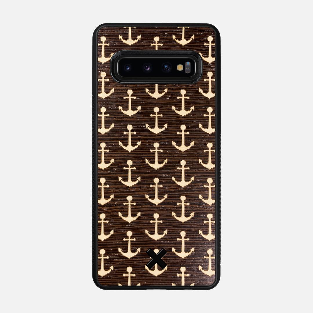 Anchor Case for the Samsung Galaxy S10 featuring a Maple and Wenge Wood backer with the Keyway X Mark#Phone Model_Galaxy S10