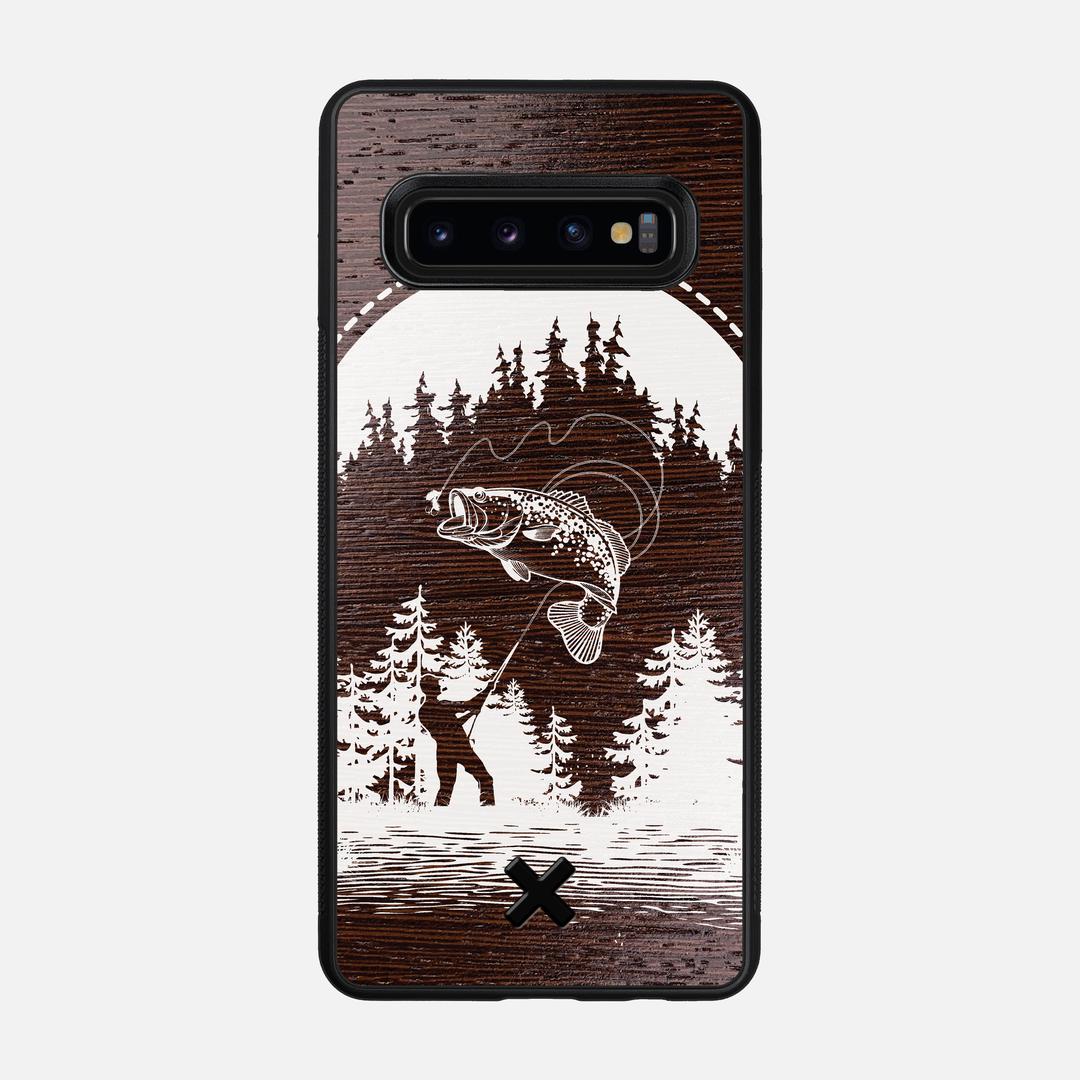 Angler Case for the Samsung Galaxy S10 featuring a UV Print and Wenge Wood backer with the Keyway X Mark#Phone Model_Galaxy S10