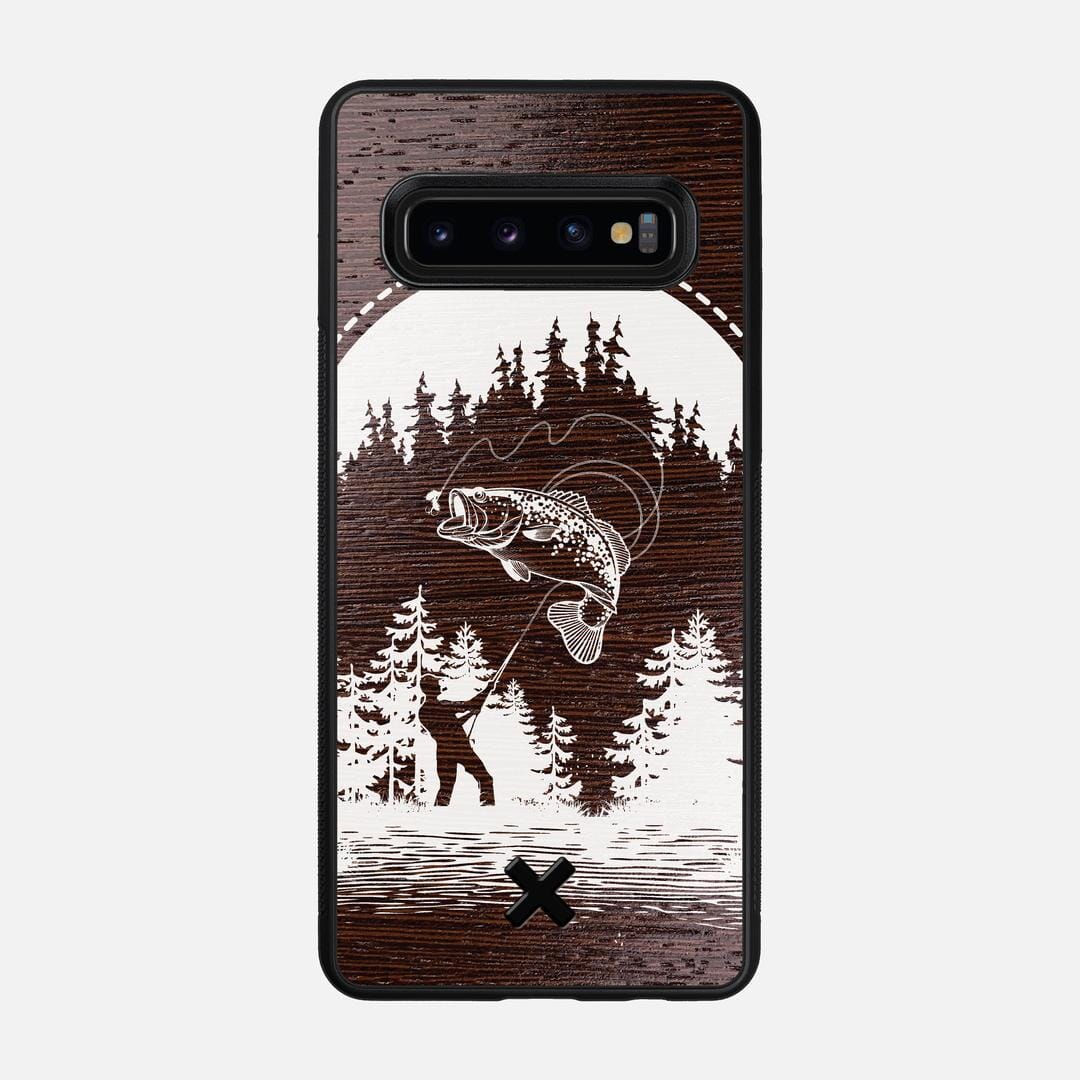Angler Case for the Samsung Galaxy S10 featuring a UV Print and Wenge Wood backer with the Keyway X Mark#Phone Model_Galaxy S10