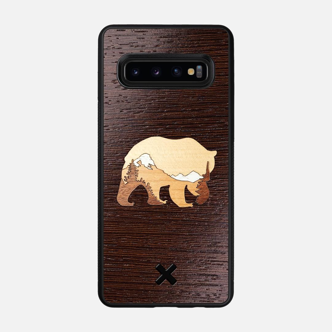 Bear Mountain Case for the Samsung Galaxy S10 featuring a Wenge, Maple, Cherry, and Sapele Wood backer with the Keyway X Mark#Phone Model_Galaxy S10