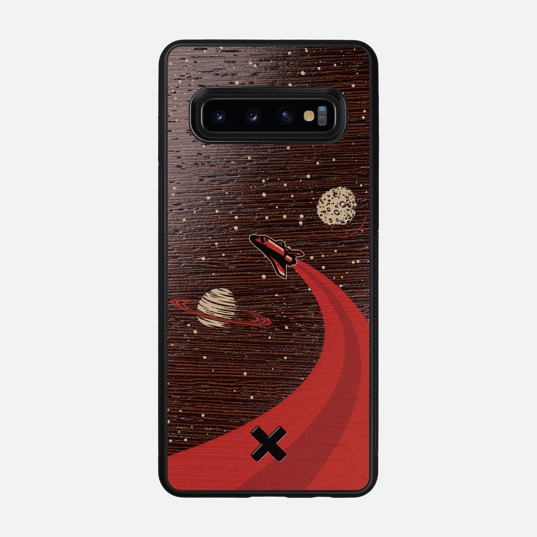 Booster Case for the Samsung Galaxy S10 featuring a UV Printed Wenge Wood backer with the Keyway X Mark#Phone Model_Galaxy S10