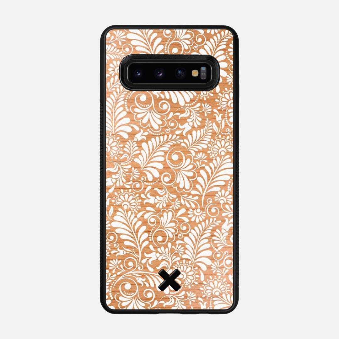 Botanica Case for the Samsung Galaxy S10 featuring a UV Printed Cherry Wood backer with the Keyway X Mark#Phone Model_Galaxy S10