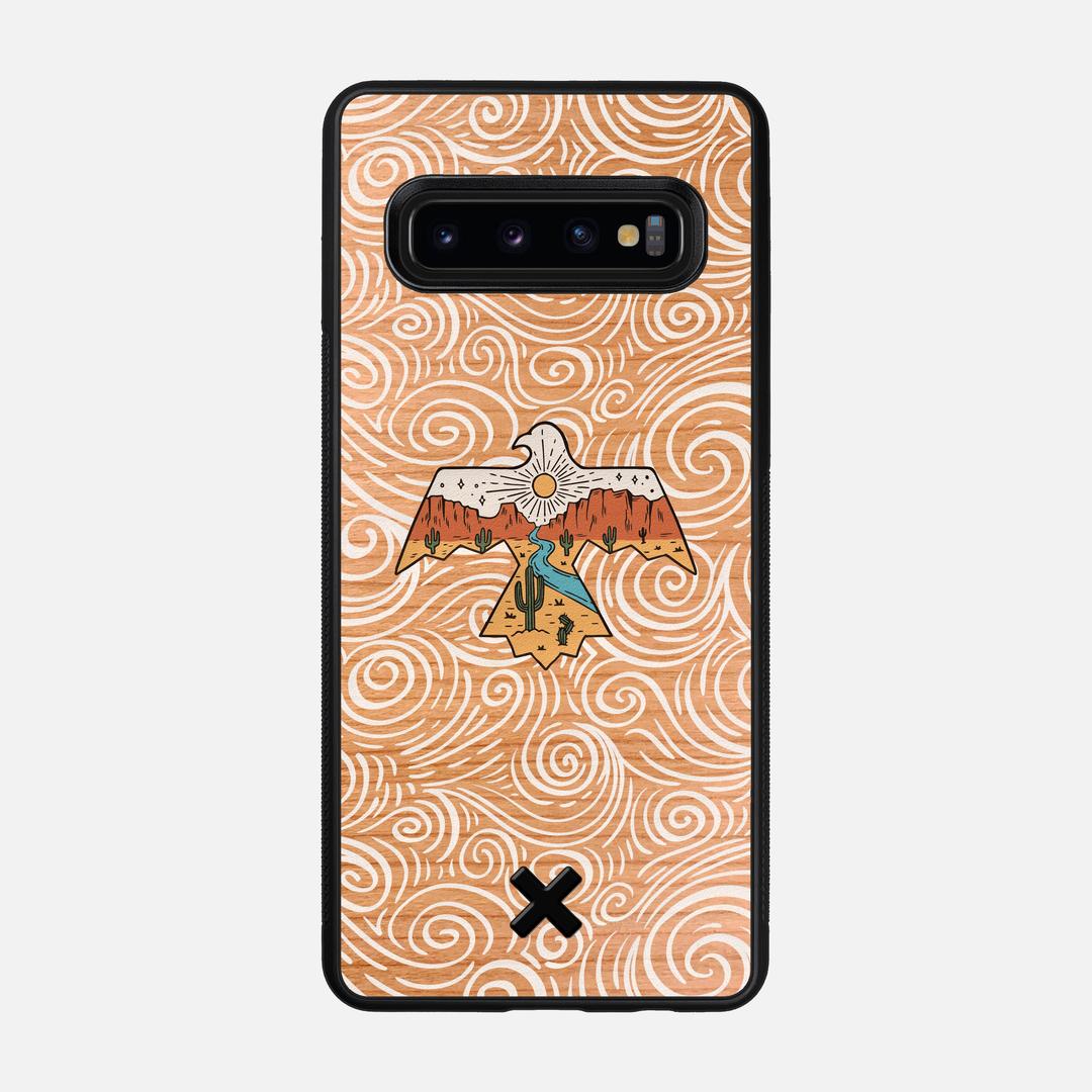Eagle Case for the Samsung Galaxy S10 featuring a UV Printed Cherry Wood backer with the Keyway X Mark#Phone Model_Galaxy S10