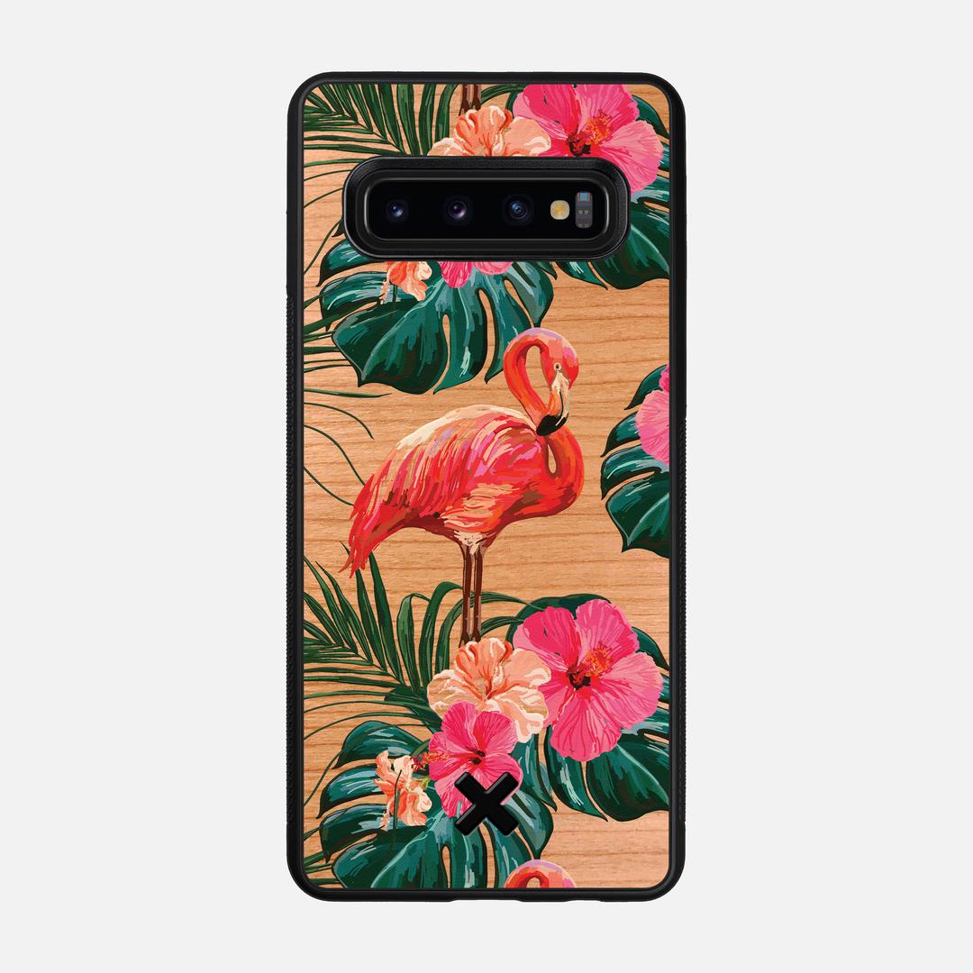Flamingo Case for the Samsung Galaxy S10 featuring a UV Printed Cherry Wood backer with the Keyway X Mark#Phone Model_Galaxy S10