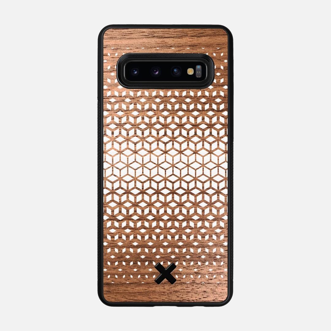 Geo Case for the Samsung Galaxy S10 featuring a UV Printed Walnut Wood backer with the Keyway X Mark#Phone Model_Galaxy S10