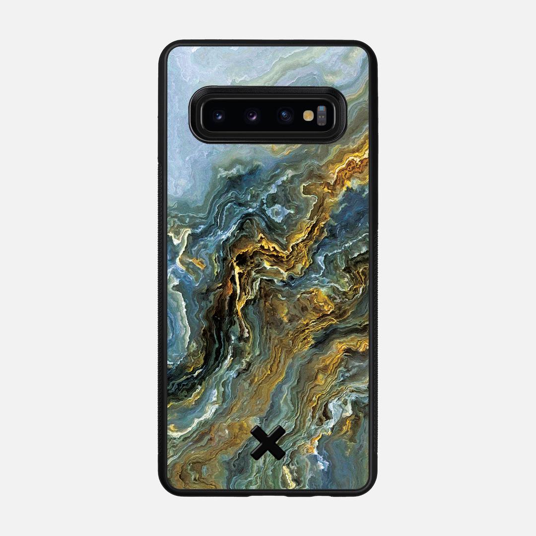 Indigo Case for the Samsung Galaxy S10 featuring a UV Printed Wenge Wood backer with the Keyway X Mark#Phone Model_Galaxy S10