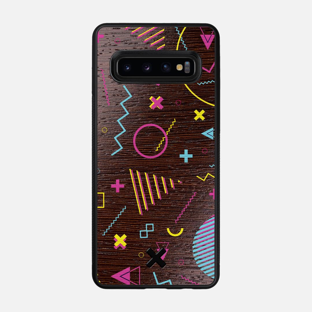 Neon Case for the Samsung Galaxy S10 featuring a UV Printed Wenge Wood backer with the Keyway X Mark#Phone Model_Galaxy S10