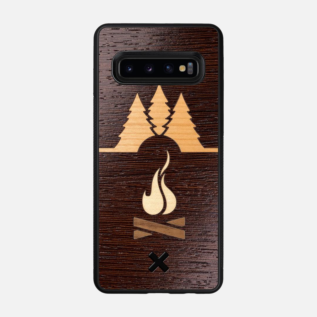 Nomad Case for the Samsung Galaxy S10 featuring a Wenge, Cherry, Maple, and Walnut Wood backer with the Keyway X Mark#Phone Model_Galaxy S10