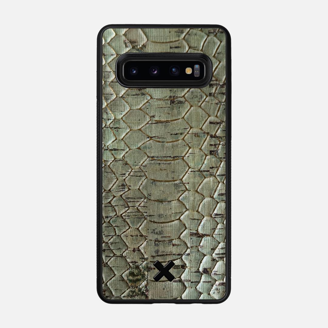 Python Cork Case for the Samsung Galaxy S10 featuring a Genuine Cork backer with the Keyway X Mark#Phone Model_Galaxy S10
