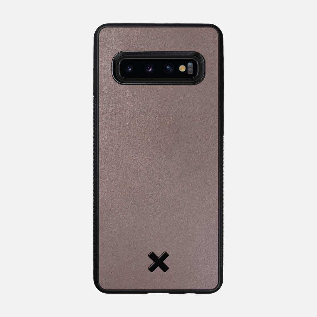 Slate Leather Case for the Samsung Galaxy S10 featuring a Genuine Leather backer with the Keyway X Mark#Phone Model_Galaxy S10