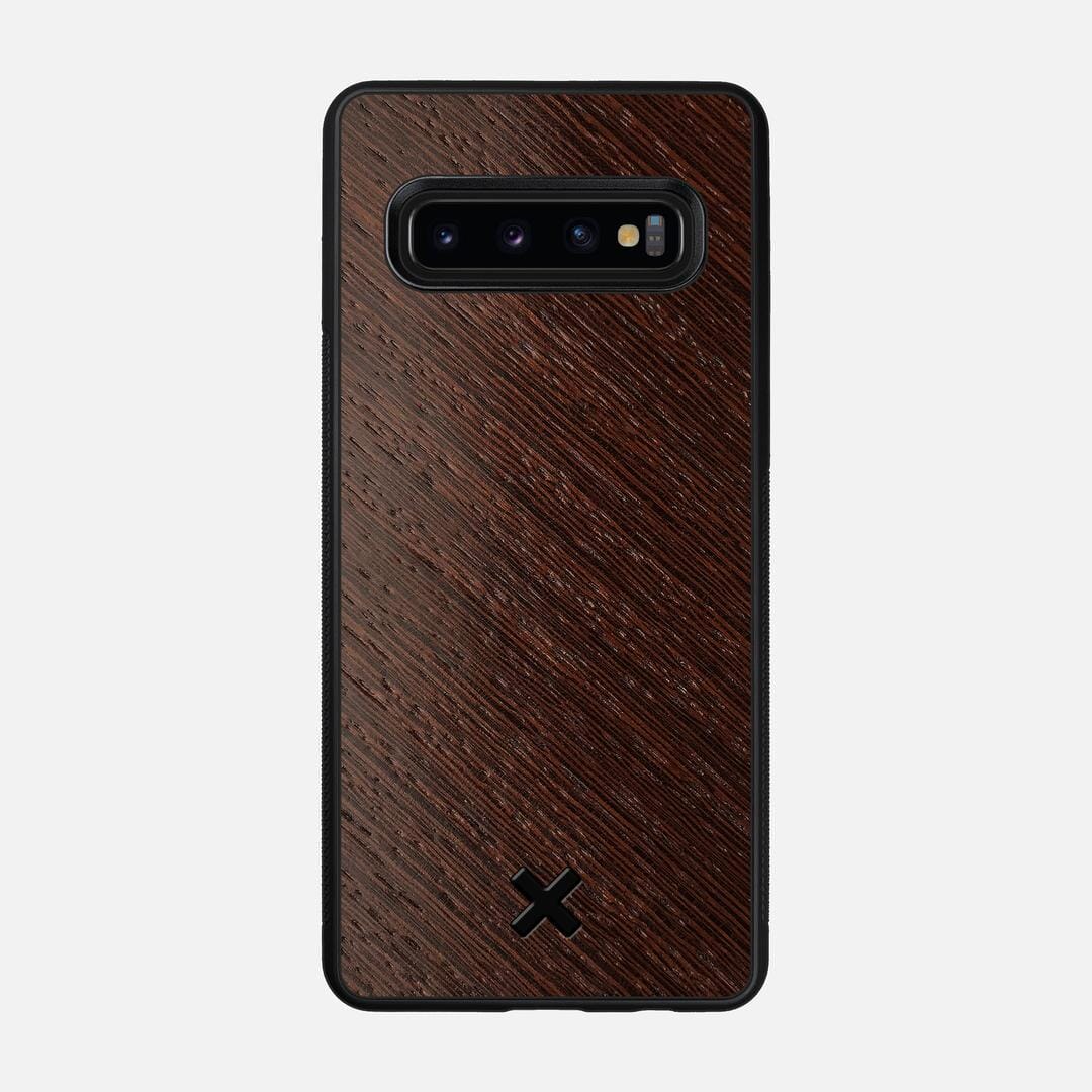 Wenge Pure Case for the Samsung Galaxy S10 featuring a Wenge Wood backer with the Keyway X Mark#Phone Model_Galaxy S10