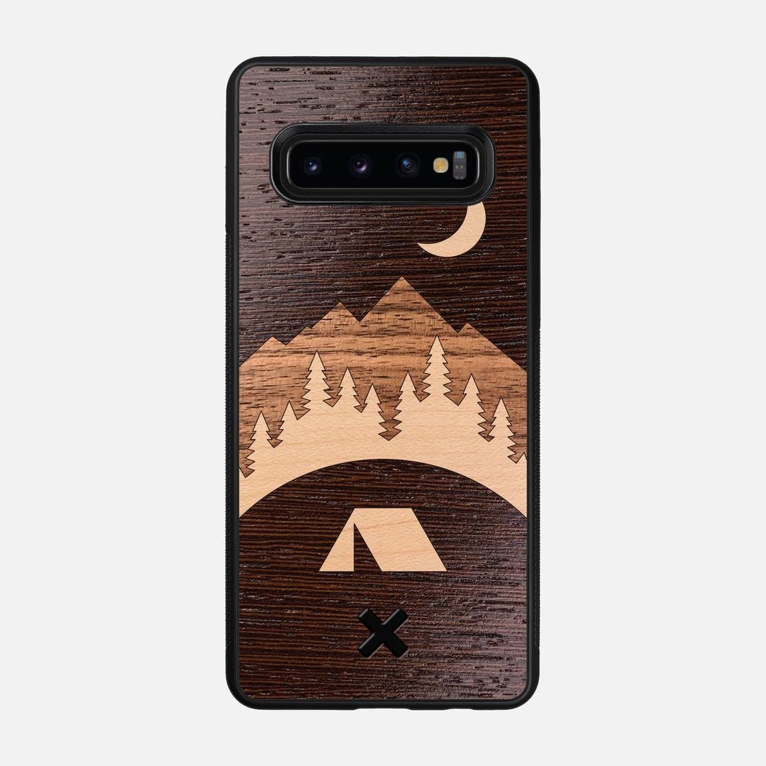 Woodland Case for the Samsung Galaxy S10 featuring a Wenge, Maple, and Walnut Wood backer with the Keyway X Mark#Phone Model_Galaxy S10