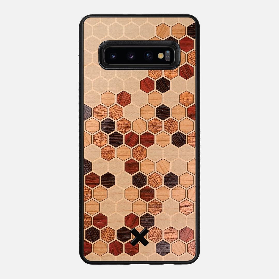 Cellular Case for the Samsung Galaxy S10 Plus featuring a Maple, Cherry, Sapele, Padauk, and Wenge Wood backer with the Keyway X Mark#Phone Model_Galaxy S10 Plus