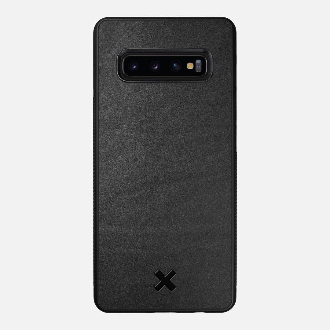 Charcoal Leather Case for the Samsung Galaxy S10 Plus featuring a Genuine Leather backer with the Keyway X Mark#Phone Model_Galaxy S10 Plus