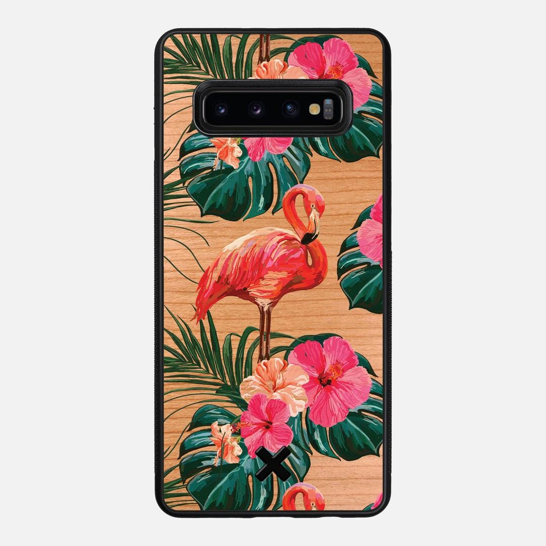 Flamingo Case for the Samsung Galaxy S10 Plus featuring a UV Printed Cherry Wood backer with the Keyway X Mark#Phone Model_Galaxy S10 Plus