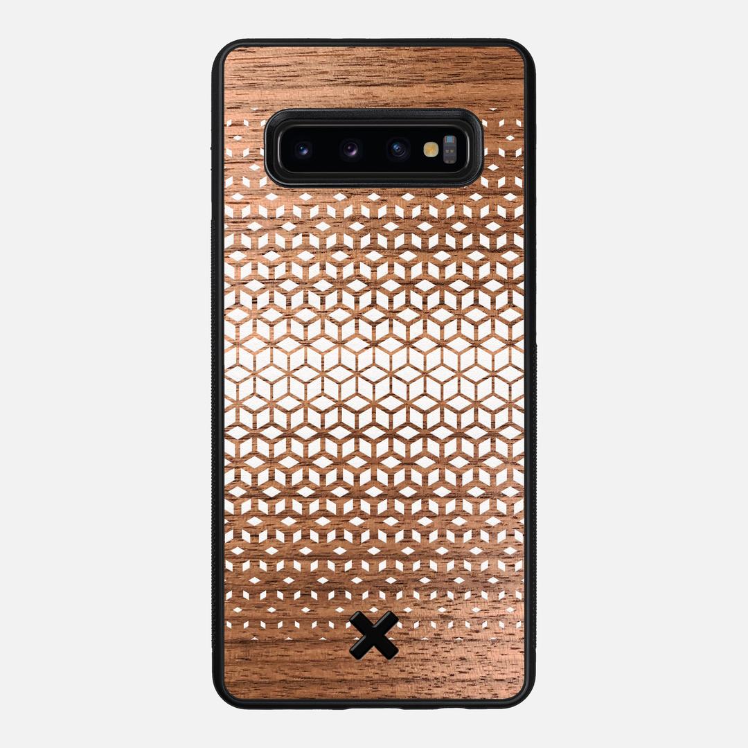 Geo Case for the Samsung Galaxy S10 Plus featuring a UV Printed Walnut Wood backer with the Keyway X Mark#Phone Model_Galaxy S10 Plus