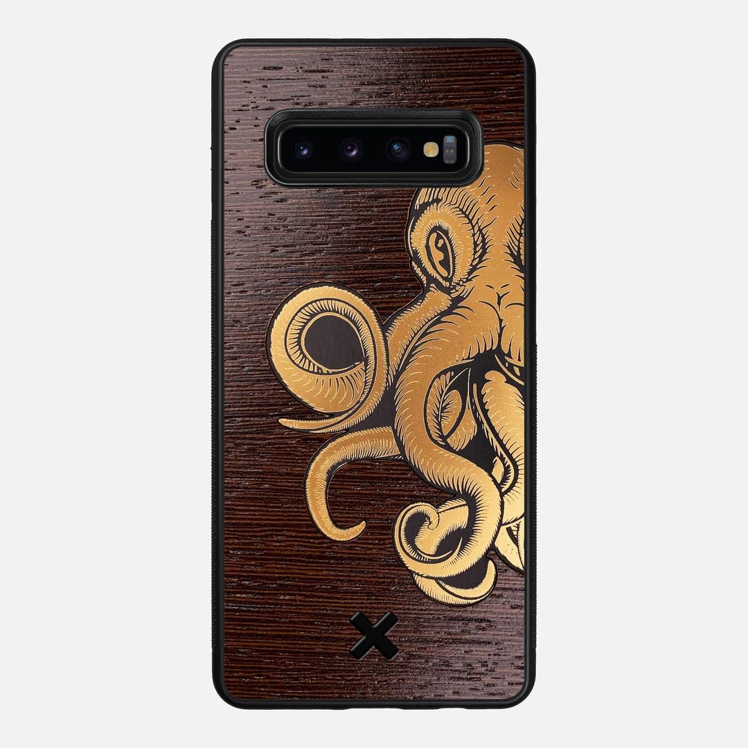 Kraken 2 Case for the Samsung Galaxy S10 Plus featuring an Engraved Gold and Wenge Wood backer with the Keyway X Mark#Phone Model_Galaxy S10 Plus