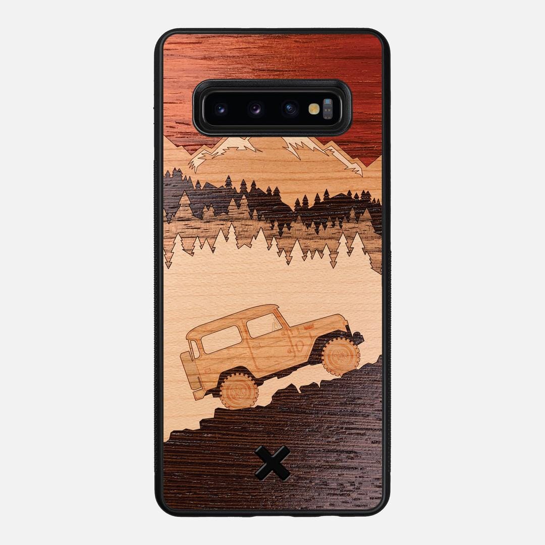 Off-Road Case for the Samsung Galaxy S10 Plus featuring a Padauk, Cherry, Maple, and Walnut Wood backer with the Keyway X Mark#Phone Model_Galaxy S10 Plus