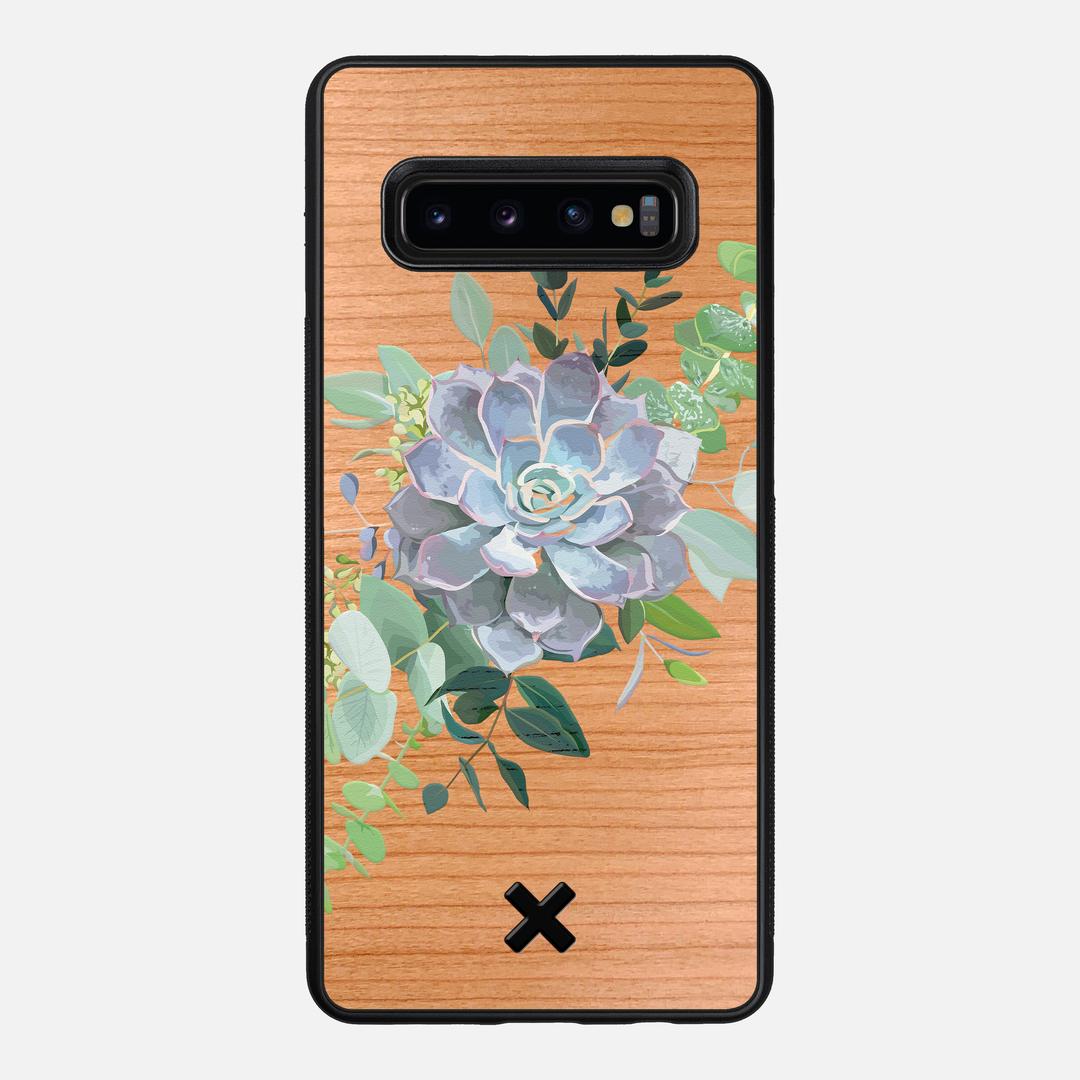 Pollux Case for the Samsung Galaxy S10 Plus featuring a UV Printed Cherry Wood backer with the Keyway X Mark#Phone Model_Galaxy S10 Plus