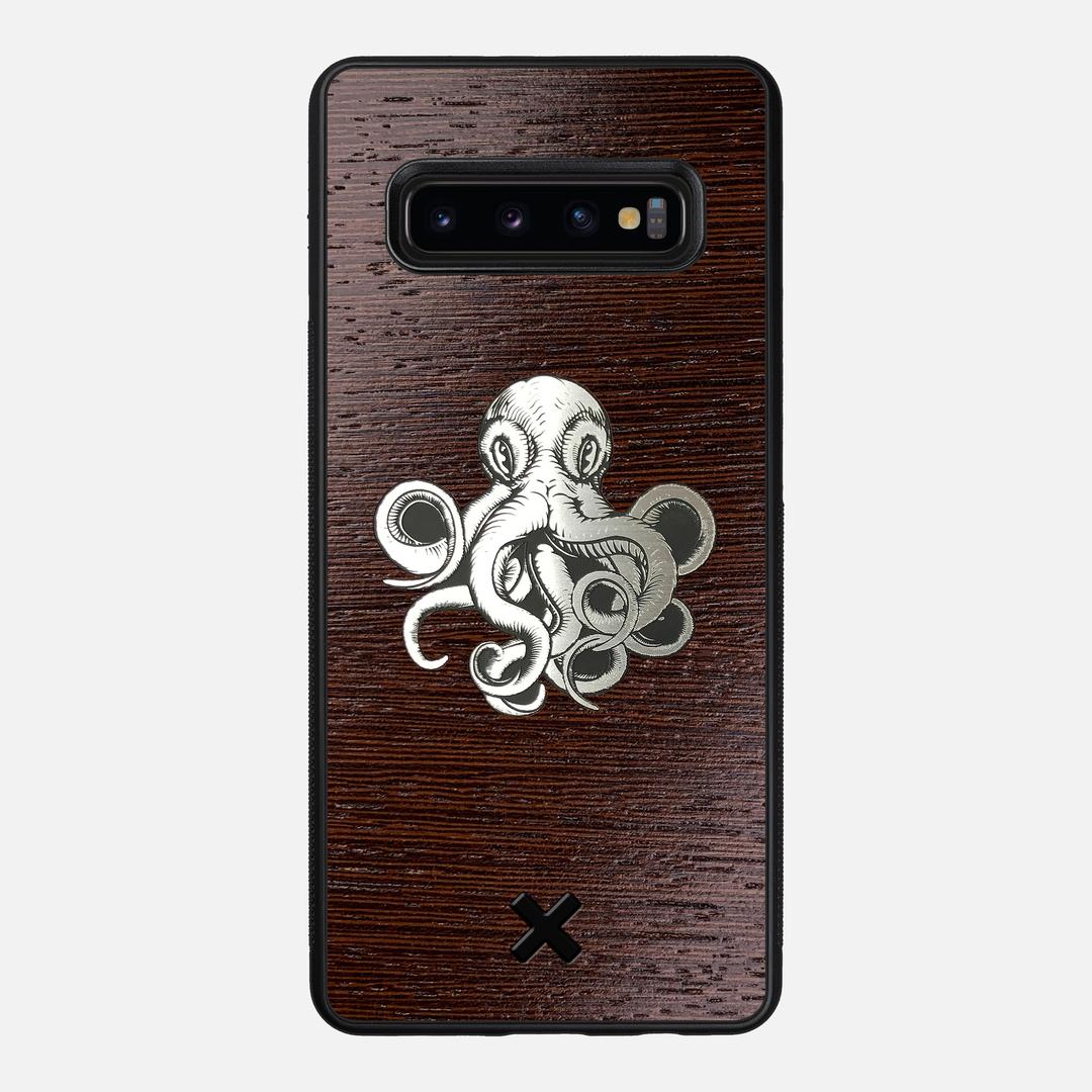Prize Kraken Case for the Samsung Galaxy S10 Plus featuring an Engraved Silver and Wenge Wood backer with the Keyway X Mark#Phone Model_Galaxy S10 Plus