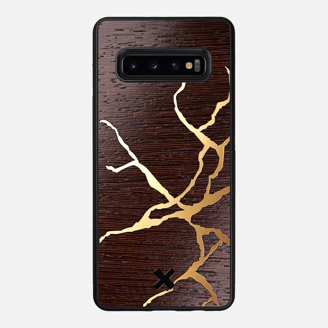 Restore Case for the Samsung Galaxy S10 Plus featuring a Gold and Wenge Wood backer with the Keyway X Mark#Phone Model_Galaxy S10 Plus