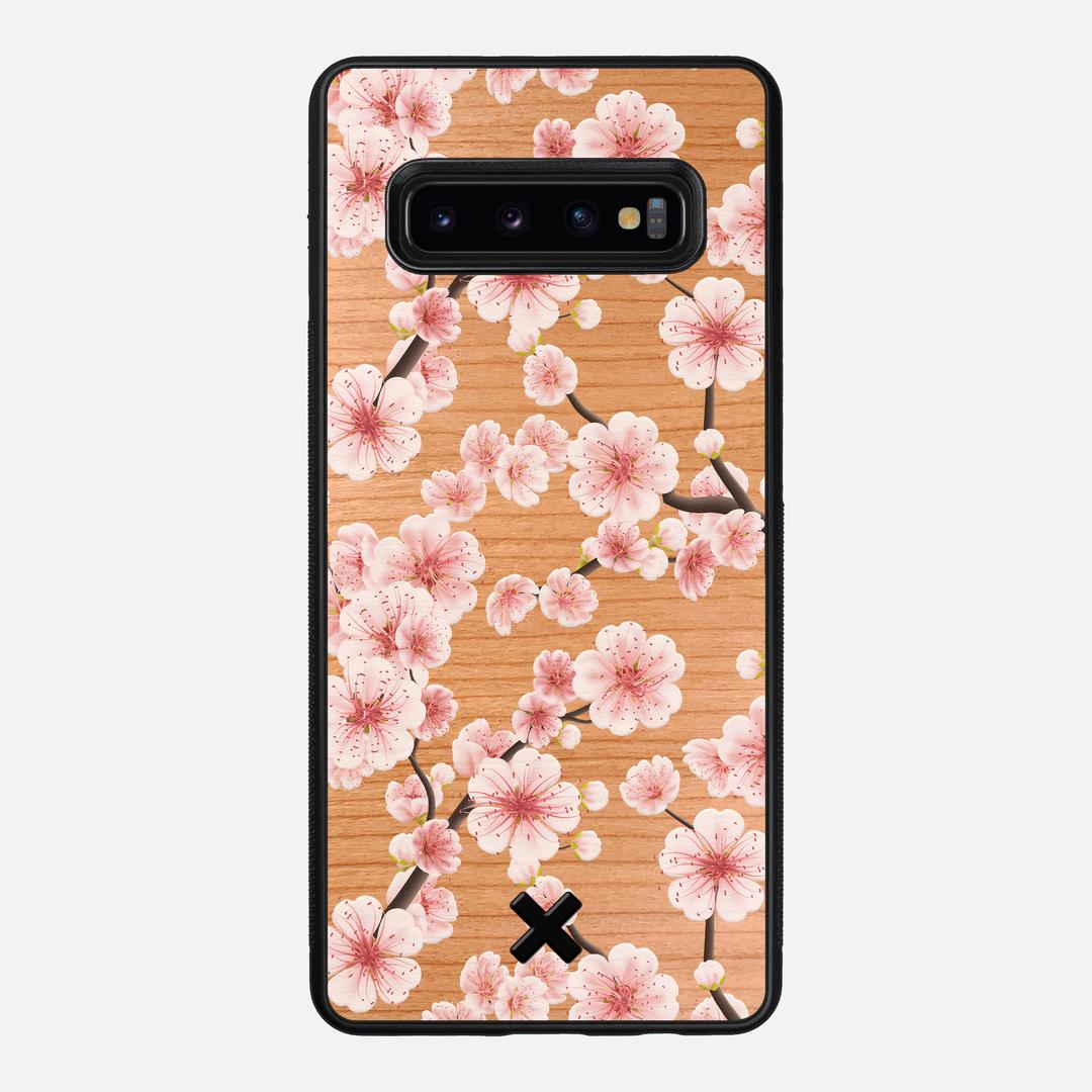 Sakura Case for the Samsung Galaxy S10 Plus featuring a UV Printed Cherry Wood backer with the Keyway X Mark#Phone Model_Galaxy S10 Plus