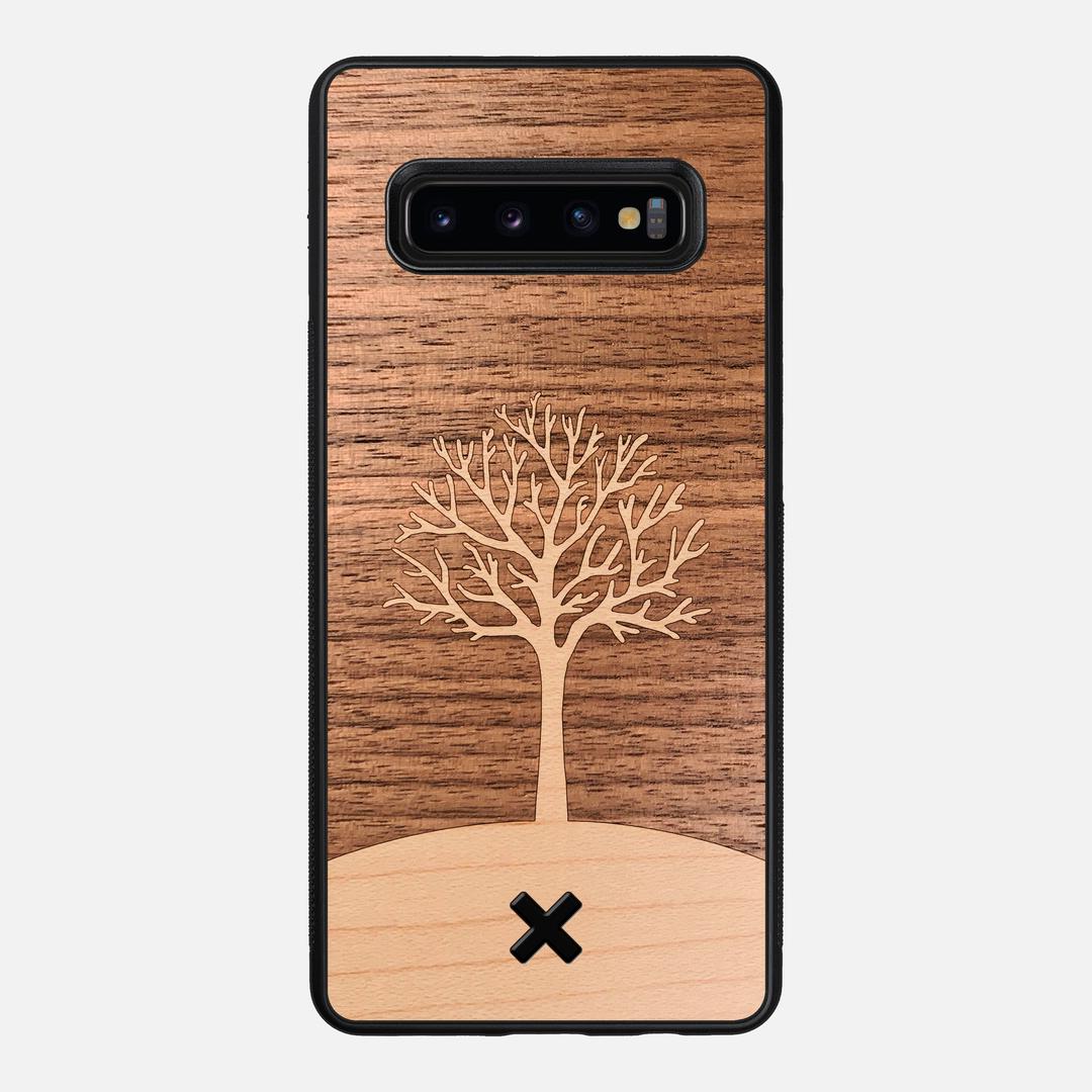 Tree of Life Case for the Samsung Galaxy S10 Plus featuring a Maple and Walnut Wood backer with the Keyway X Mark#Phone Model_Galaxy S10 Plus