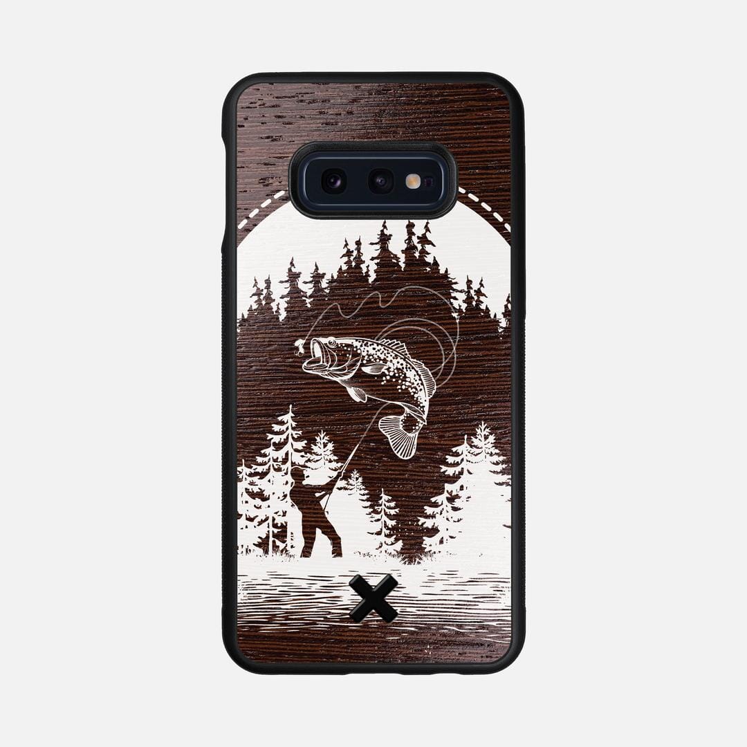 Angler Case for the Samsung Galaxy S10e featuring a UV Print and Wenge Wood backer with the Keyway X Mark#Phone Model_Galaxy S10e