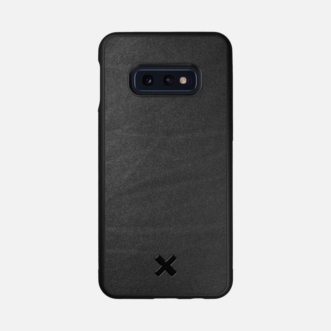 Charcoal Leather Case for the Samsung Galaxy S10e featuring a Genuine Leather backer with the Keyway X Mark#Phone Model_Galaxy S10e
