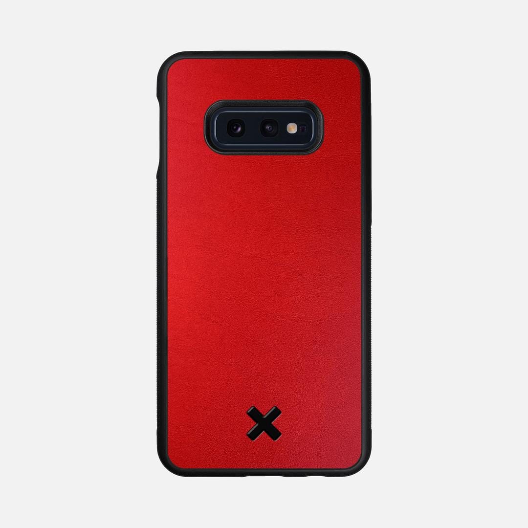 Crimson Leather Case for the Samsung Galaxy S10e featuring a Genuine Leather backer with the Keyway X Mark#Phone Model_Galaxy S10e