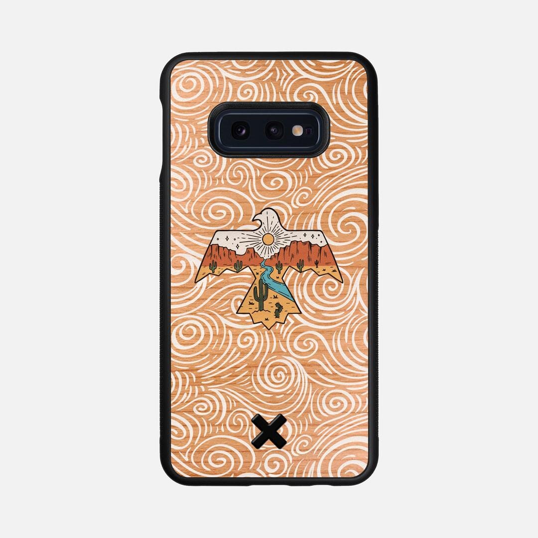 Eagle Case for the Samsung Galaxy S10e featuring a UV Printed Cherry Wood backer with the Keyway X Mark#Phone Model_Galaxy S10e