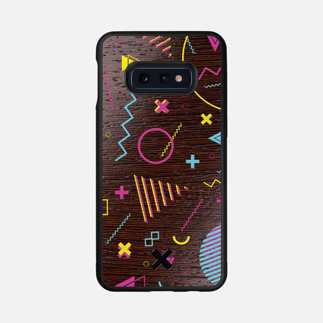 Neon Case for the Samsung Galaxy S10e featuring a UV Printed Wenge Wood backer with the Keyway X Mark#Phone Model_Galaxy S10e