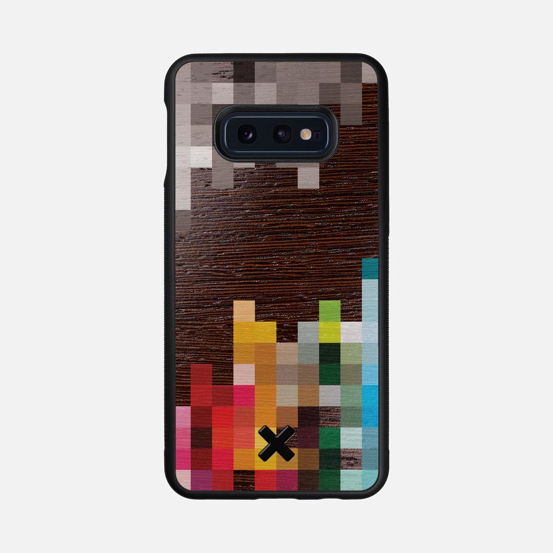 Pixelation Case for the Samsung Galaxy S10e featuring a UV Printed Wenge Wood backer with the Keyway X Mark#Phone Model_Galaxy S10e