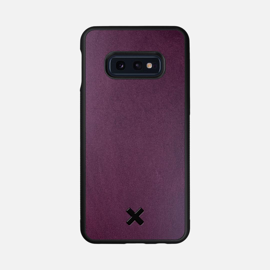 Plum Leather Case for the Samsung Galaxy S10e featuring a Genuine Leather backer with the Keyway X Mark#Phone Model_Galaxy S10e