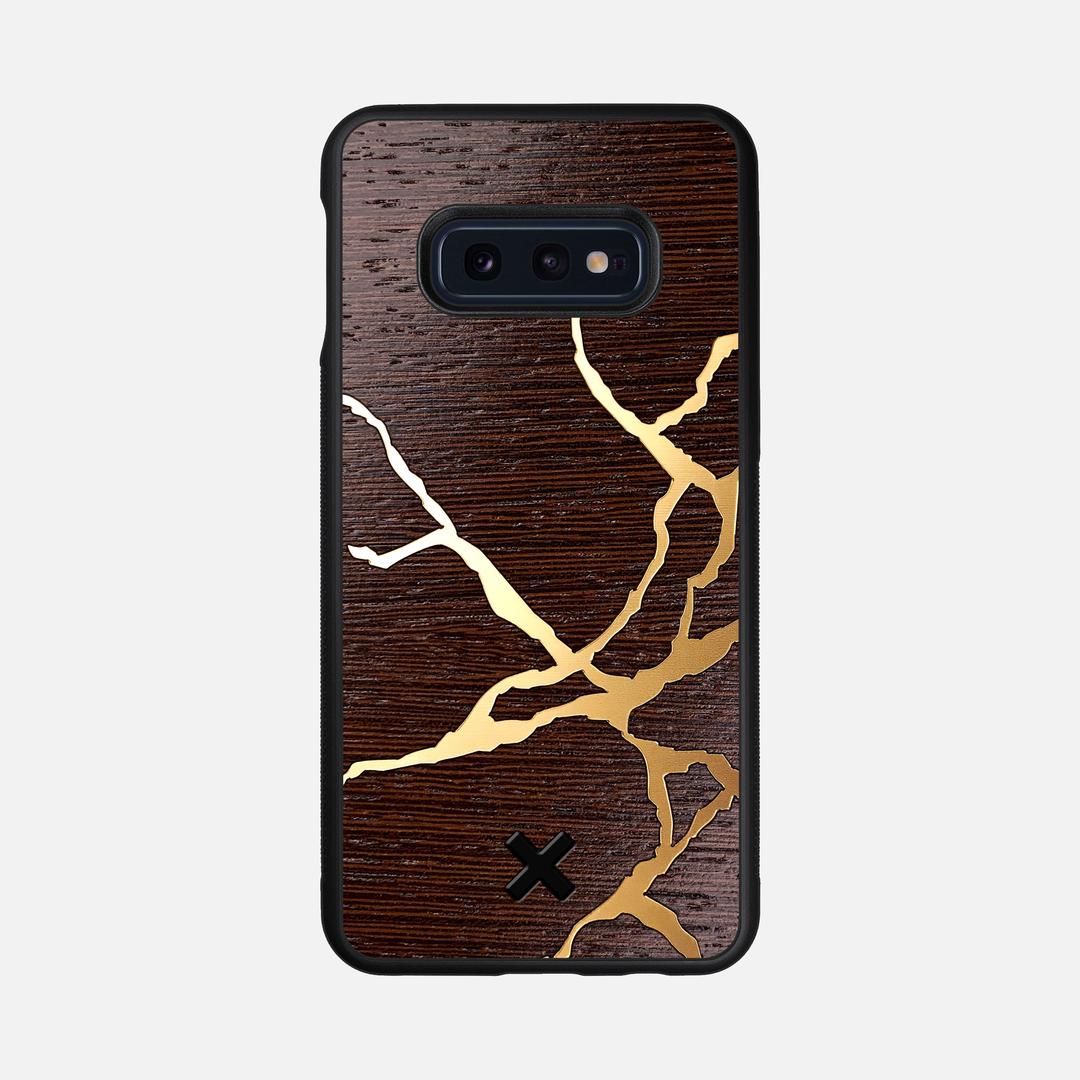 Restore Case for the Samsung Galaxy S10e featuring a Gold and Wenge Wood backer with the Keyway X Mark#Phone Model_Galaxy S10e
