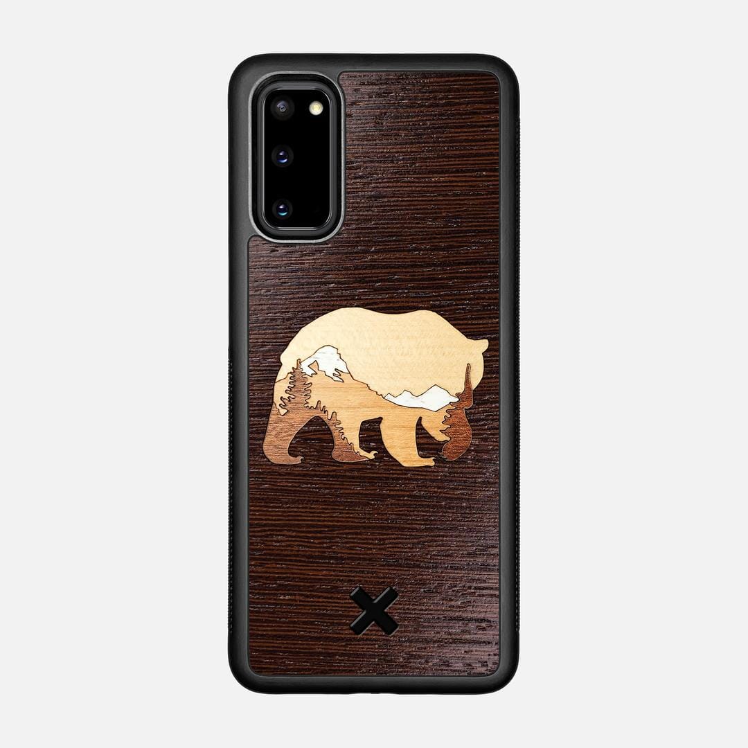 Bear Mountain Case for the Samsung Galaxy S20 featuring a Wenge, Maple, Cherry, and Sapele Wood backer with the Keyway X Mark#Phone Model_Galaxy S20