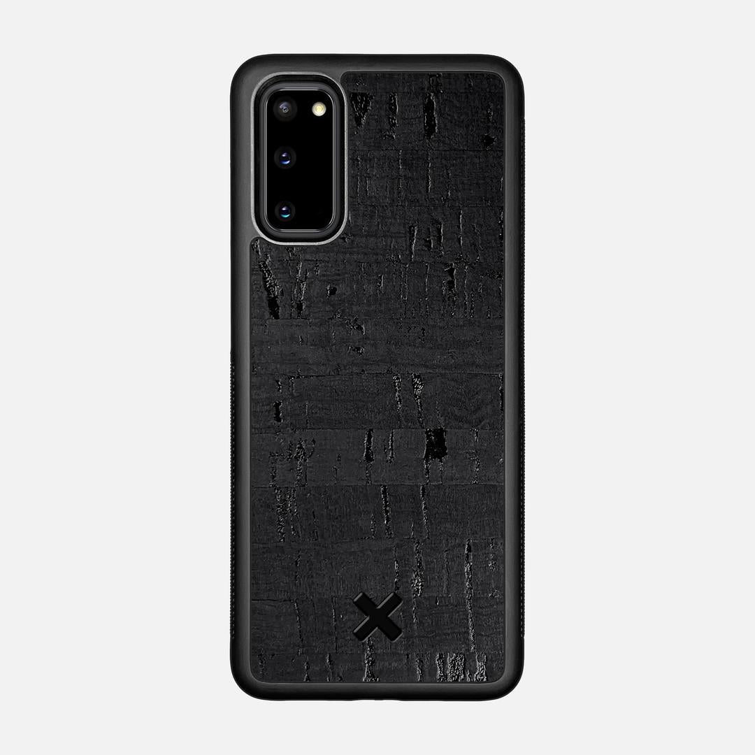 Black Cork Case for the Samsung Galaxy S20 featuring a Genuine Cork backer with the Keyway X Mark#Phone Model_Galaxy S20