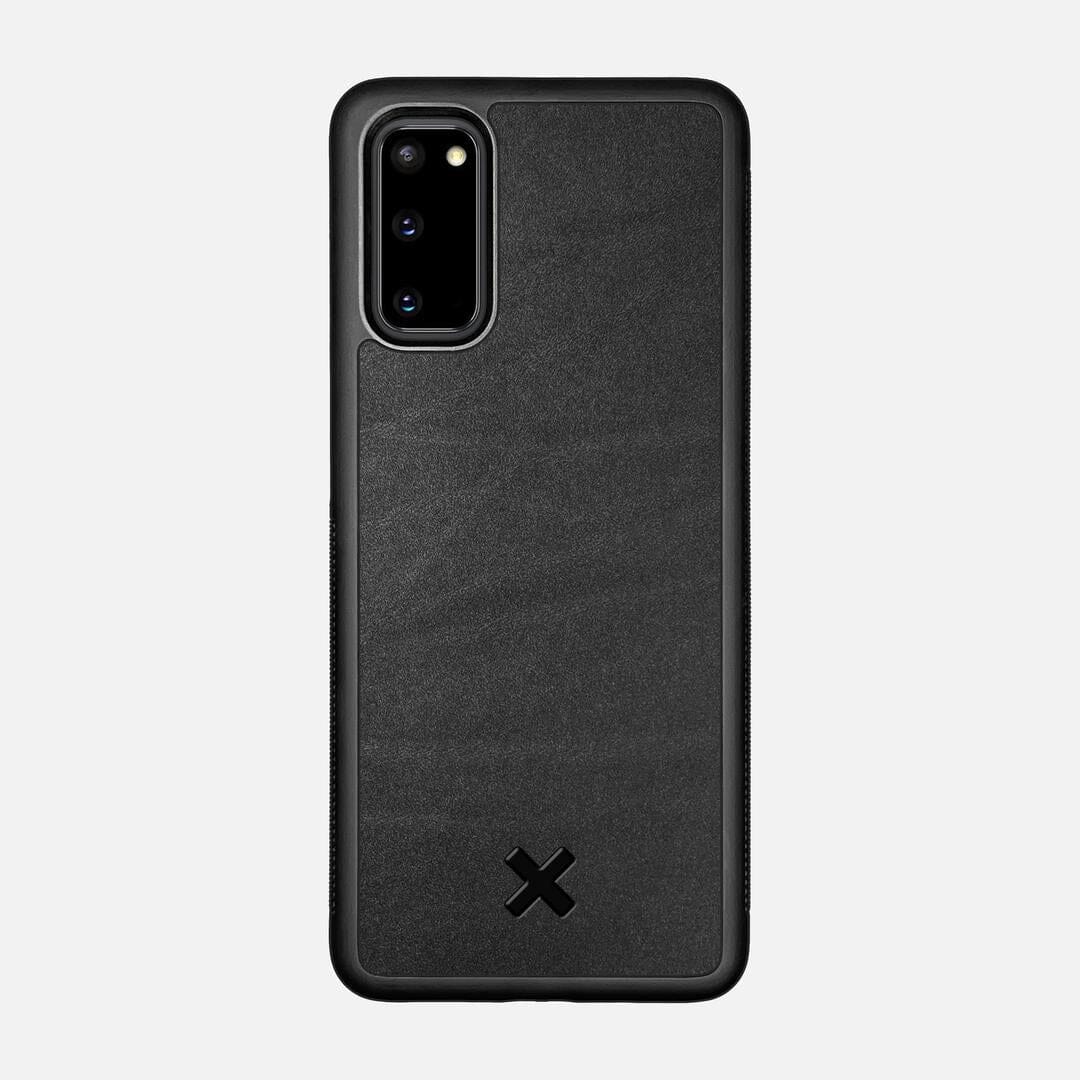 Charcoal Leather Case for the Samsung Galaxy S20 featuring a Genuine Leather backer with the Keyway X Mark#Phone Model_Galaxy S20