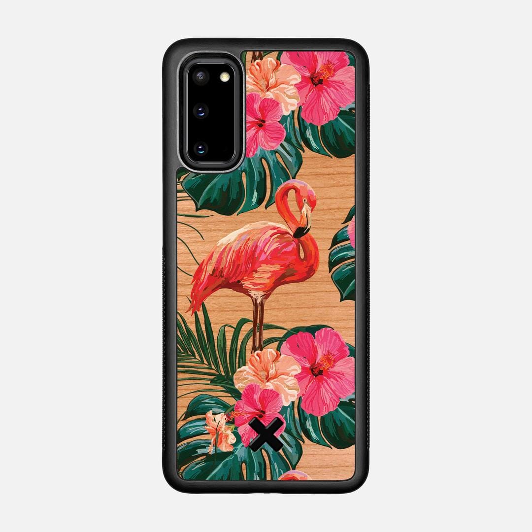 Flamingo Case for the Samsung Galaxy S20 featuring a UV Printed Cherry Wood backer with the Keyway X Mark#Phone Model_Galaxy S20