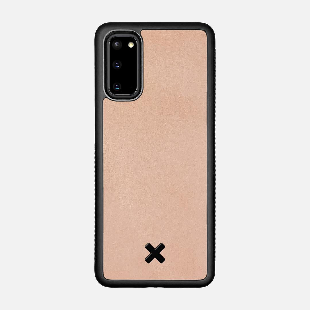 Natural Leather Case for the Samsung Galaxy S20 featuring a Genuine Leather backer with the Keyway X Mark#Phone Model_Galaxy S20