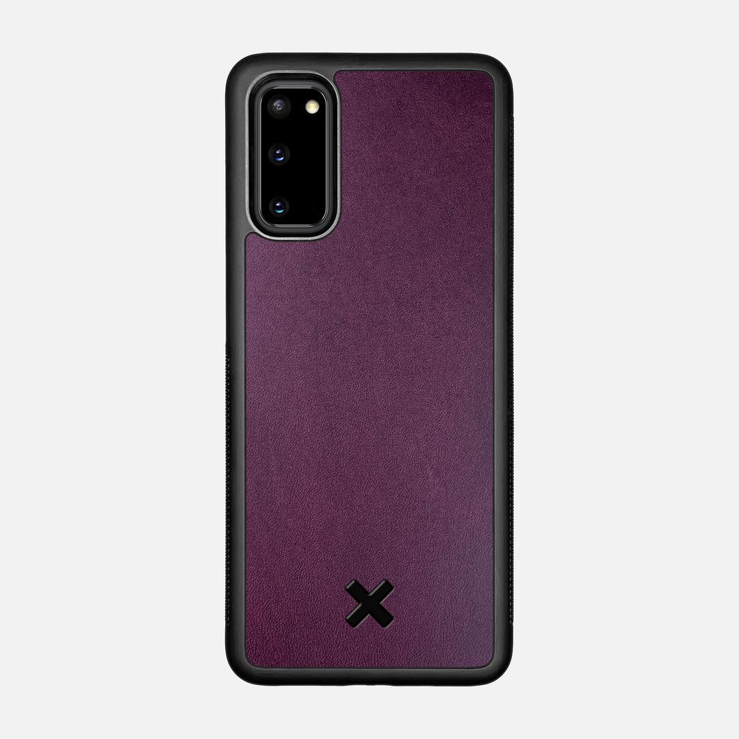 Plum Leather Case for the Samsung Galaxy S20 featuring a Genuine Leather backer with the Keyway X Mark#Phone Model_Galaxy S20