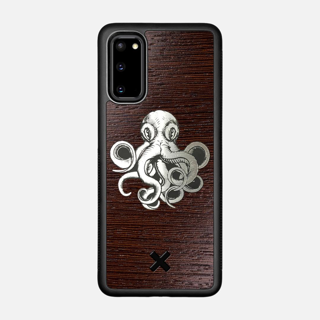 Prize Kraken Case for the Samsung Galaxy S20 featuring an Engraved Silver and Wenge Wood backer with the Keyway X Mark#Phone Model_Galaxy S20