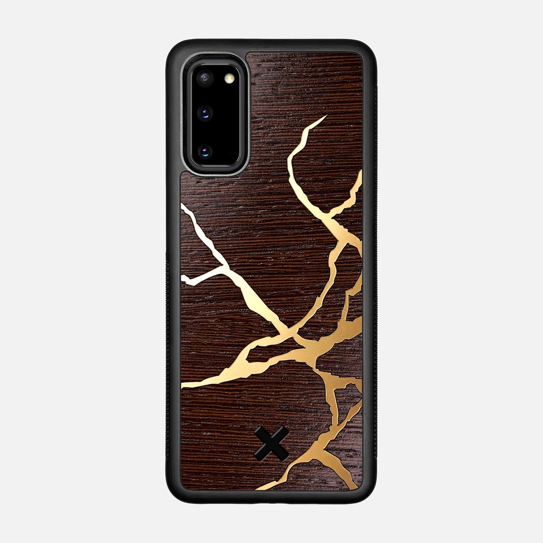 Restore Case for the Samsung Galaxy S20 featuring a Gold and Wenge Wood backer with the Keyway X Mark#Phone Model_Galaxy S20