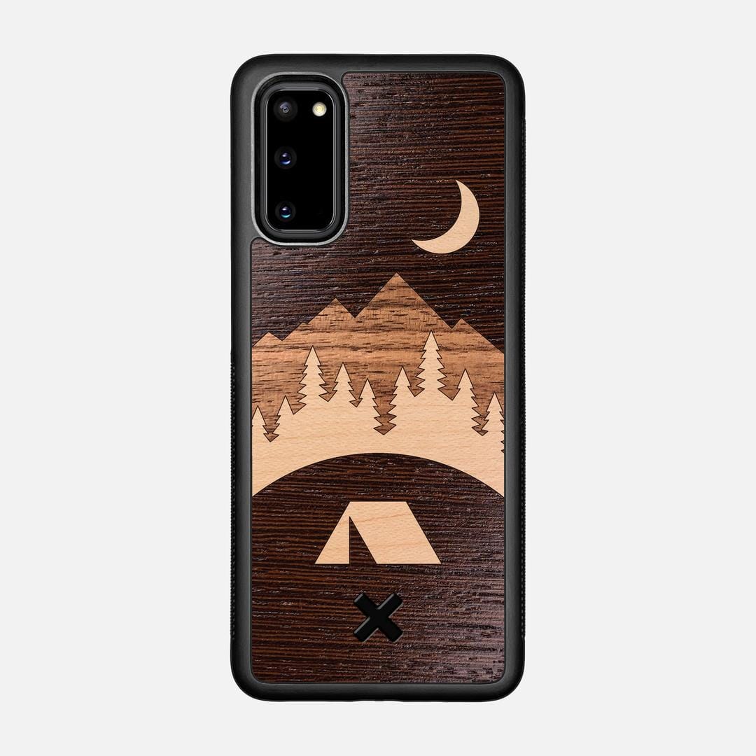 Woodland Case for the Samsung Galaxy S20 featuring a Wenge, Maple, and Walnut Wood backer with the Keyway X Mark#Phone Model_Galaxy S20