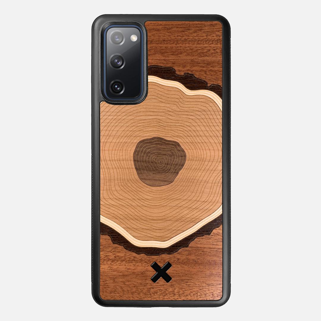 Arbor Case for the Samsung Galaxy S20 FE featuring a Sapele, Wenge, Maple, Cherry, and Walnut Wood backer with the Keyway X Mark#Phone Model_Galaxy S20 FE