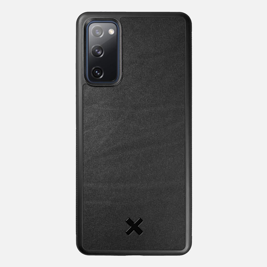 Charcoal Leather Case for the Samsung Galaxy S20 FE featuring a Genuine Leather backer with the Keyway X Mark#Phone Model_Galaxy S20 FE