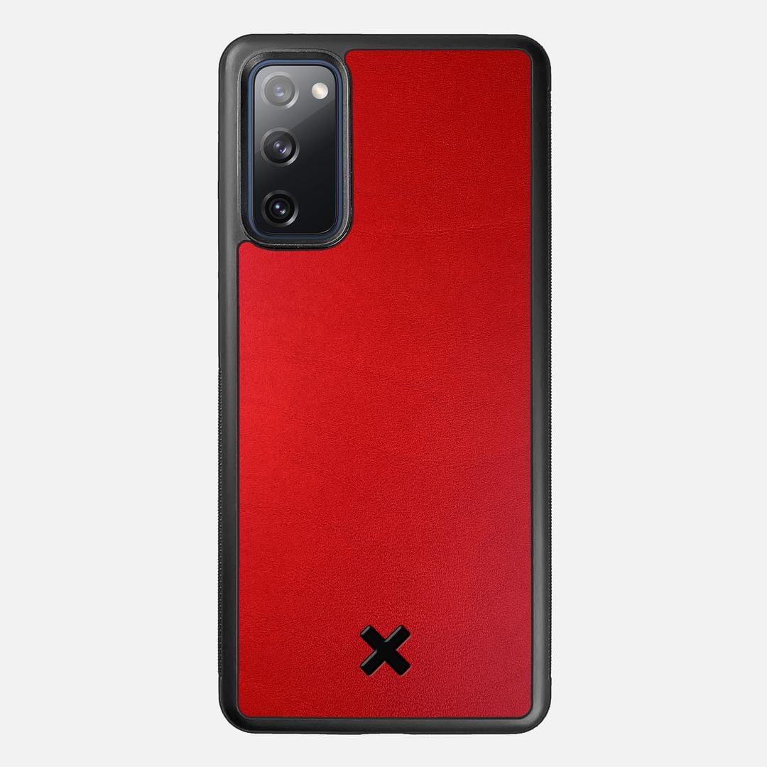 Crimson Leather Case for the Samsung Galaxy S20 FE featuring a Genuine Leather backer with the Keyway X Mark#Phone Model_Galaxy S20 FE